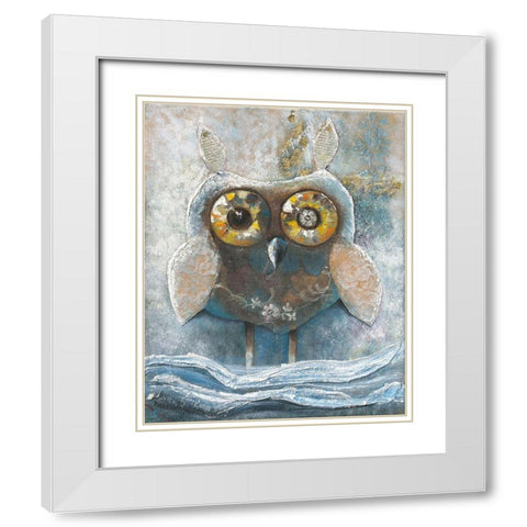 LACE OWL I White Modern Wood Framed Art Print with Double Matting by Withaar, Rian