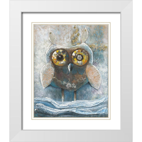 LACE OWL I White Modern Wood Framed Art Print with Double Matting by Withaar, Rian