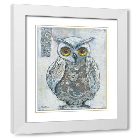 LACE OWL II White Modern Wood Framed Art Print with Double Matting by Withaar, Rian