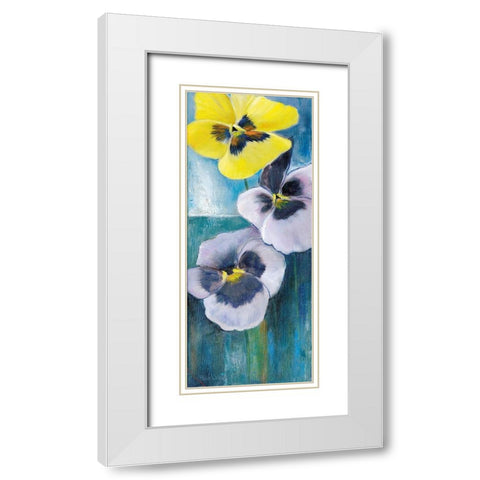 VIOLETS I White Modern Wood Framed Art Print with Double Matting by Withaar, Rian