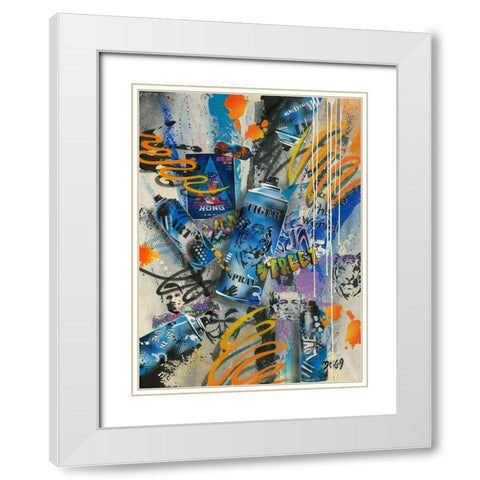TIGER GRAFFITY White Modern Wood Framed Art Print with Double Matting by Moega