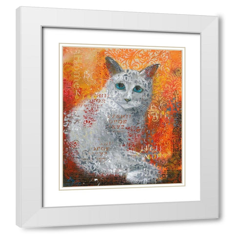 MILO White Modern Wood Framed Art Print with Double Matting by Mizo