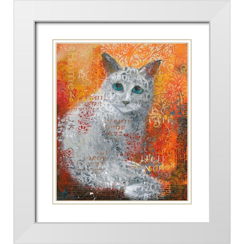 MILO White Modern Wood Framed Art Print with Double Matting by Mizo