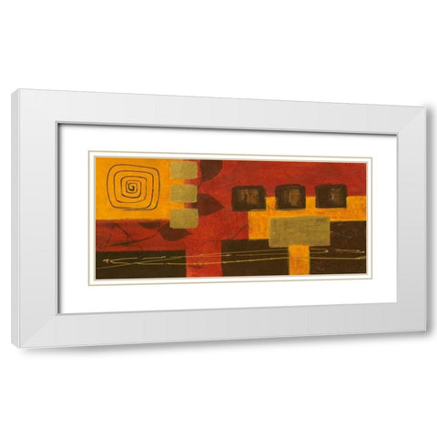 Spiral Cube White Modern Wood Framed Art Print with Double Matting by Kikani, Umang