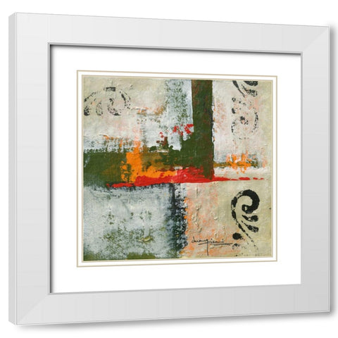 Capricious I White Modern Wood Framed Art Print with Double Matting by Kikani, Umang