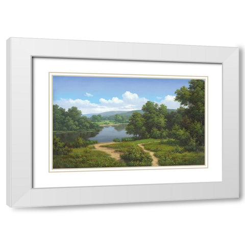 Quiet waters White Modern Wood Framed Art Print with Double Matting by Babichev