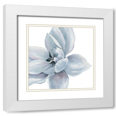 BLUE SATIN II White Modern Wood Framed Art Print with Double Matting by Withaar, Rian