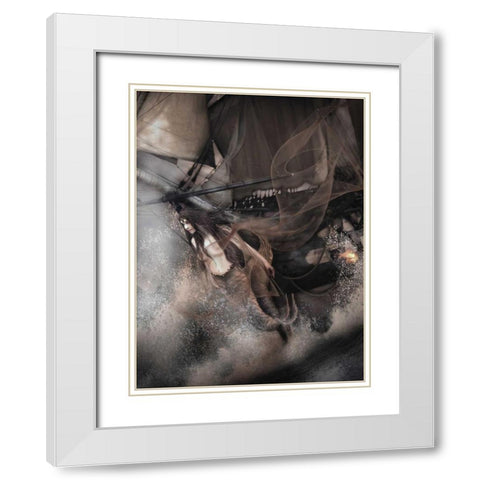 Mermaid Ahead White Modern Wood Framed Art Print with Double Matting by Babette