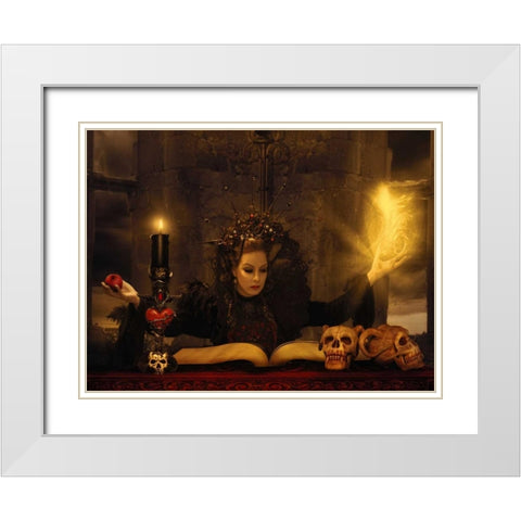 Sorceress White Modern Wood Framed Art Print with Double Matting by Babette