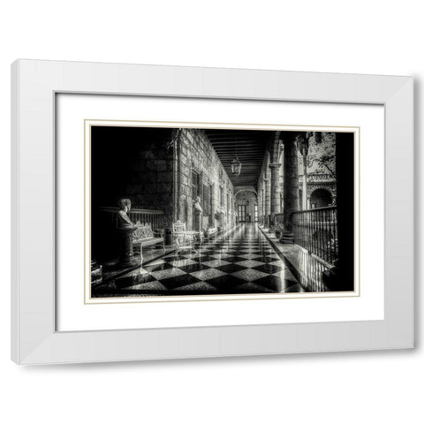 Church Hallway White Modern Wood Framed Art Print with Double Matting by Kostka, Vladimir