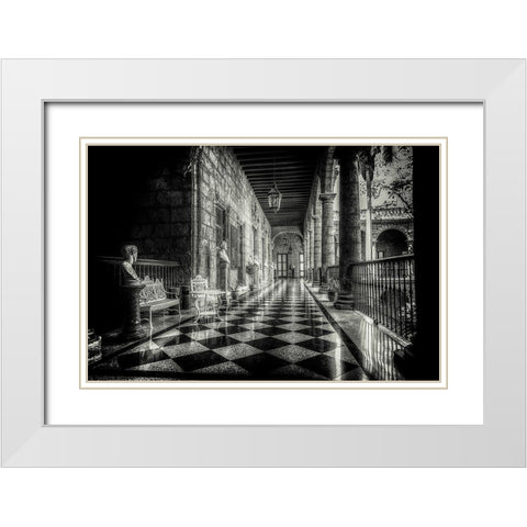 Church Hallway White Modern Wood Framed Art Print with Double Matting by Kostka, Vladimir