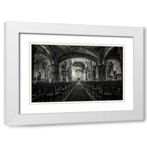 Church in Cuba White Modern Wood Framed Art Print with Double Matting by Kostka, Vladimir