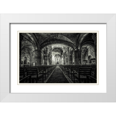 Church in Cuba White Modern Wood Framed Art Print with Double Matting by Kostka, Vladimir