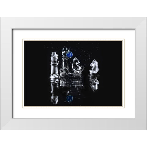 WATER CHESS II White Modern Wood Framed Art Print with Double Matting by Kostka, Vladimir