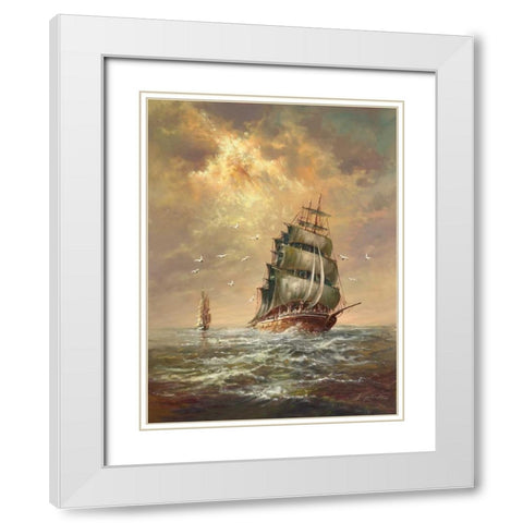 Stormy Waether White Modern Wood Framed Art Print with Double Matting by Glassl, Helmut