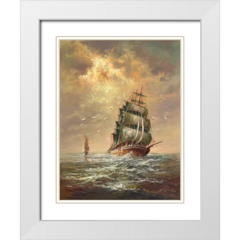 Stormy Waether White Modern Wood Framed Art Print with Double Matting by Glassl, Helmut