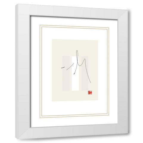 JAPANESE STYLE I White Modern Wood Framed Art Print with Double Matting by Sakai, Takashi