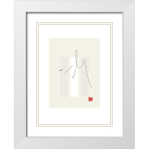 JAPANESE STYLE I White Modern Wood Framed Art Print with Double Matting by Sakai, Takashi