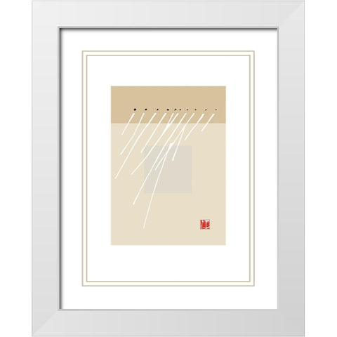 JAPANESE STYLE IV White Modern Wood Framed Art Print with Double Matting by Sakai, Takashi