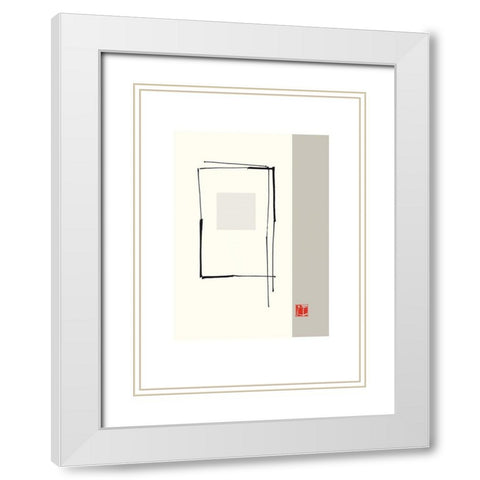 JAPANESE STYLE VI White Modern Wood Framed Art Print with Double Matting by Sakai, Takashi