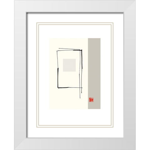 JAPANESE STYLE VI White Modern Wood Framed Art Print with Double Matting by Sakai, Takashi