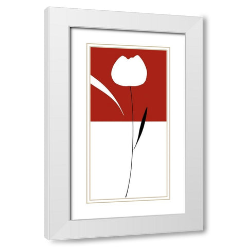 MEDITATION III White Modern Wood Framed Art Print with Double Matting by Sakai, Takashi
