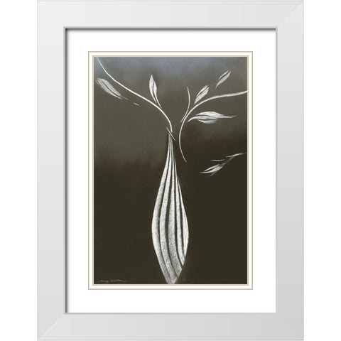 EBONY And IVORY I White Modern Wood Framed Art Print with Double Matting by Robertson, Marilyn