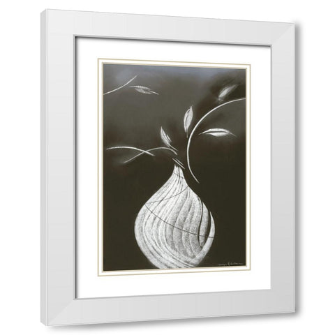 EBONY And IVORY II White Modern Wood Framed Art Print with Double Matting by Robertson, Marilyn