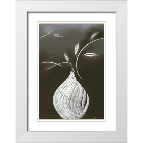 EBONY And IVORY II White Modern Wood Framed Art Print with Double Matting by Robertson, Marilyn