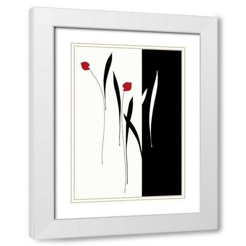 TRANQUIL GARDEN I White Modern Wood Framed Art Print with Double Matting by Sakai, Takashi