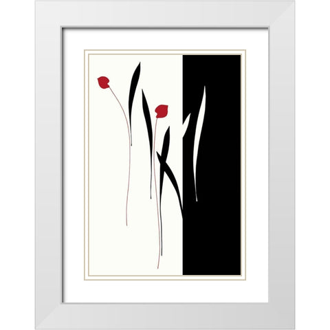 TRANQUIL GARDEN I White Modern Wood Framed Art Print with Double Matting by Sakai, Takashi