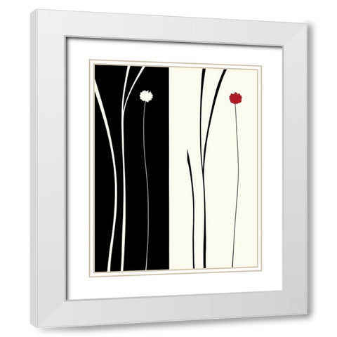 TRANQUIL GARDEN II White Modern Wood Framed Art Print with Double Matting by Sakai, Takashi
