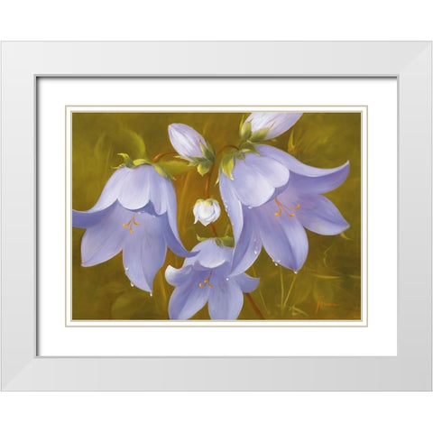 SAY IT WITH FLOWERS I White Modern Wood Framed Art Print with Double Matting by Fasani