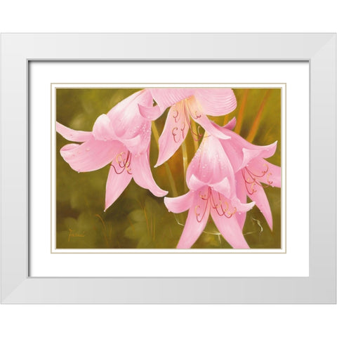 SAY IT WITH FLOWERS II White Modern Wood Framed Art Print with Double Matting by Fasani