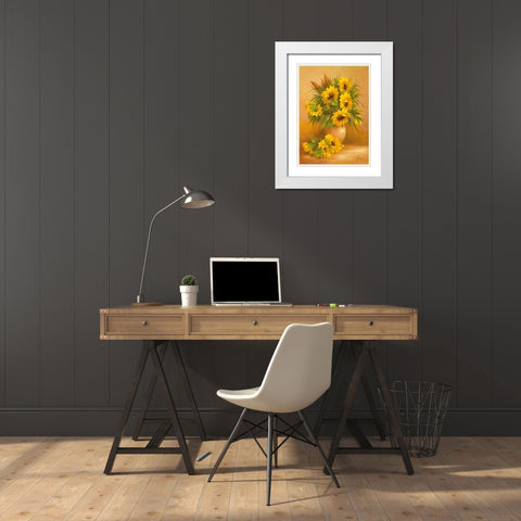 SUMMERS END II White Modern Wood Framed Art Print with Double Matting by Fasani