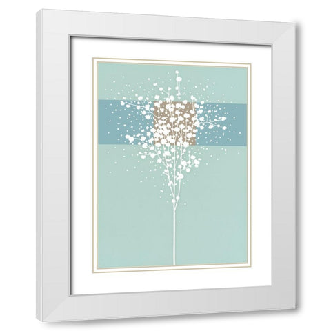 SPARKLING BLUE I White Modern Wood Framed Art Print with Double Matting by Sakai, Takashi