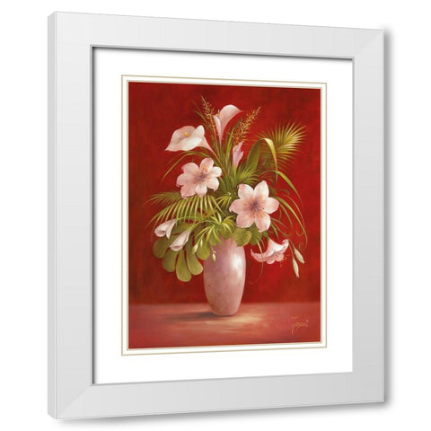 AFTERNOON DELIGHT I White Modern Wood Framed Art Print with Double Matting by Fasani