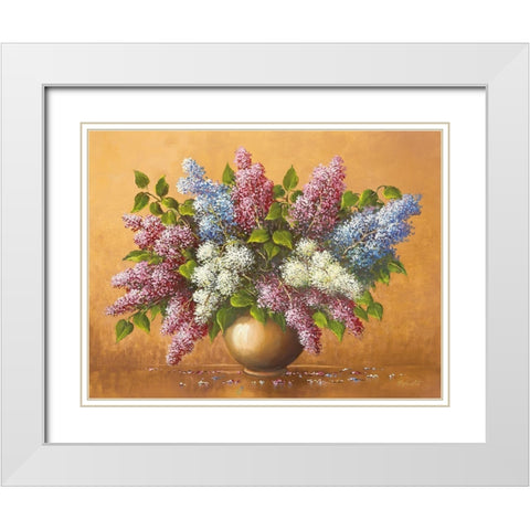 SYRINGA White Modern Wood Framed Art Print with Double Matting by Glassl, Helmut
