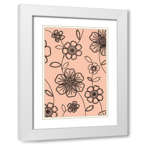 Accord II White Modern Wood Framed Art Print with Double Matting by Design Show