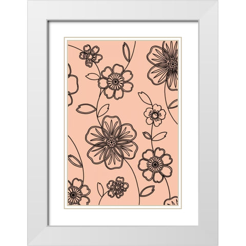 Accord II White Modern Wood Framed Art Print with Double Matting by Design Show