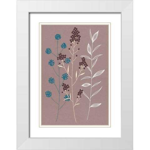 Shiny Blue II White Modern Wood Framed Art Print with Double Matting by Design Show