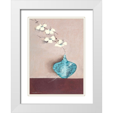 JADE II White Modern Wood Framed Art Print with Double Matting by Robertson, Marilyn