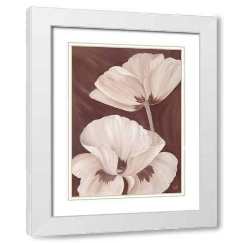 Chocolate Poppies White Modern Wood Framed Art Print with Double Matting by Lake, Kaye