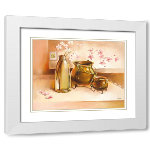 NAPOLI White Modern Wood Framed Art Print with Double Matting by Olga