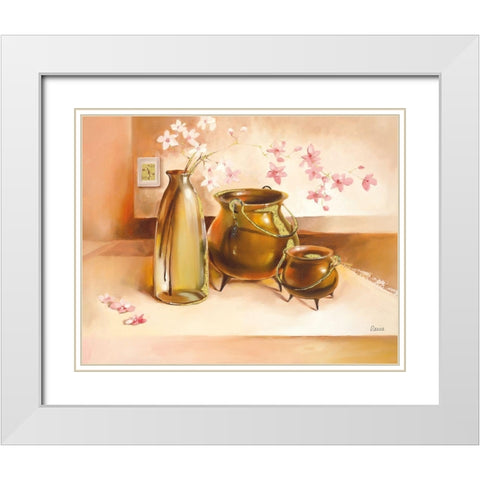 NAPOLI White Modern Wood Framed Art Print with Double Matting by Olga