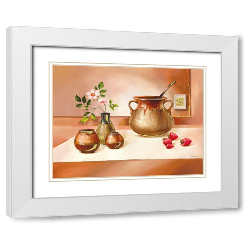 SORRENTO White Modern Wood Framed Art Print with Double Matting by Olga