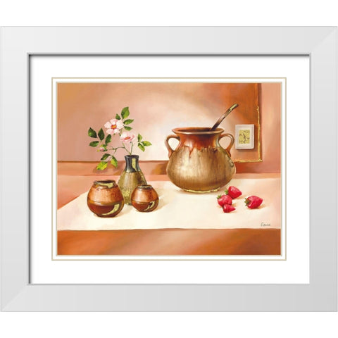 SORRENTO White Modern Wood Framed Art Print with Double Matting by Olga