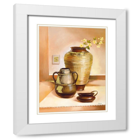 TRIESTE White Modern Wood Framed Art Print with Double Matting by Olga