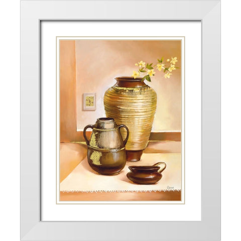 TRIESTE White Modern Wood Framed Art Print with Double Matting by Olga