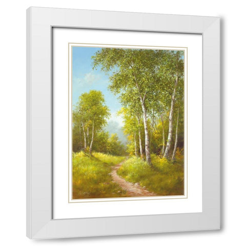 SUNDAY AFTERNOON I White Modern Wood Framed Art Print with Double Matting by Smith, B.